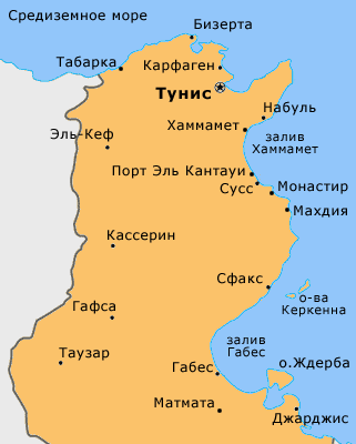 Увеличить карту Туниса